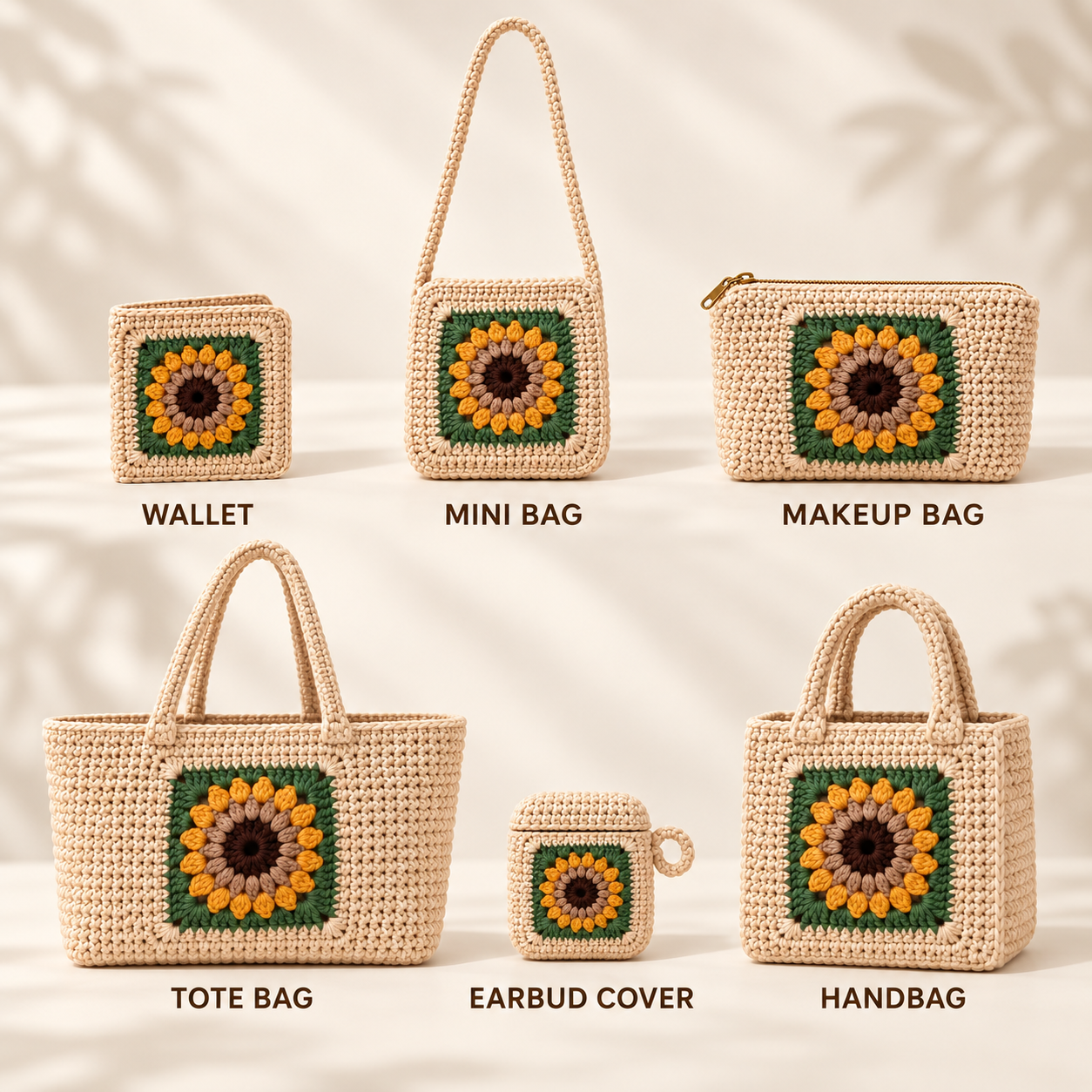 Handmade Sunflower Crochet Mini Bag view 2