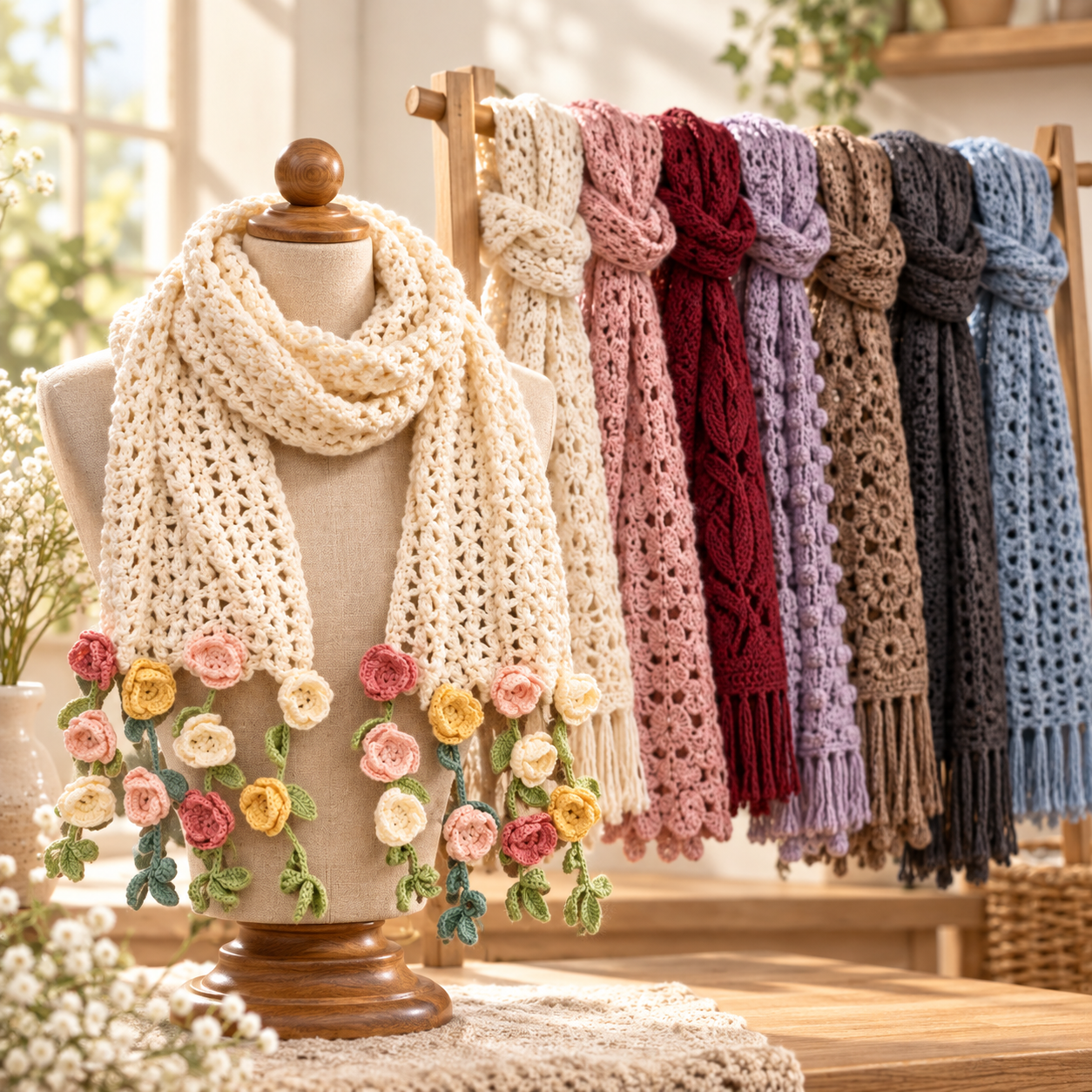 Handmade Crochet Scarves view 2