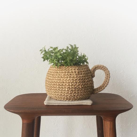 Handmade Jute Mug Planter – Rustic Boho Plant Pot