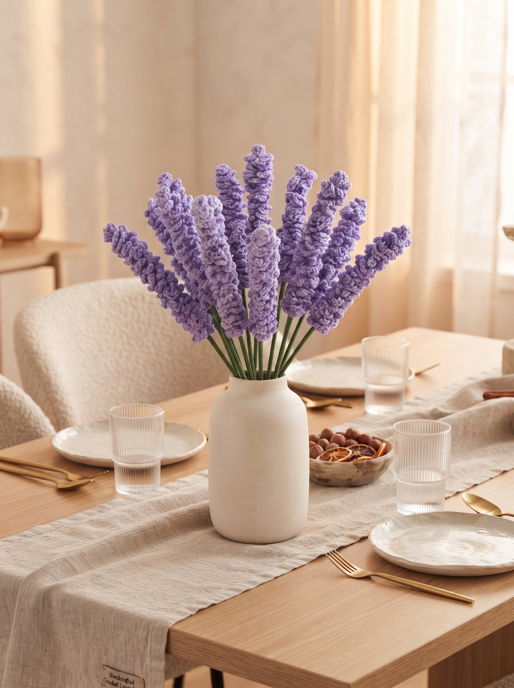 Handcrafted Crochet Lavender Flower Bouquet view 2