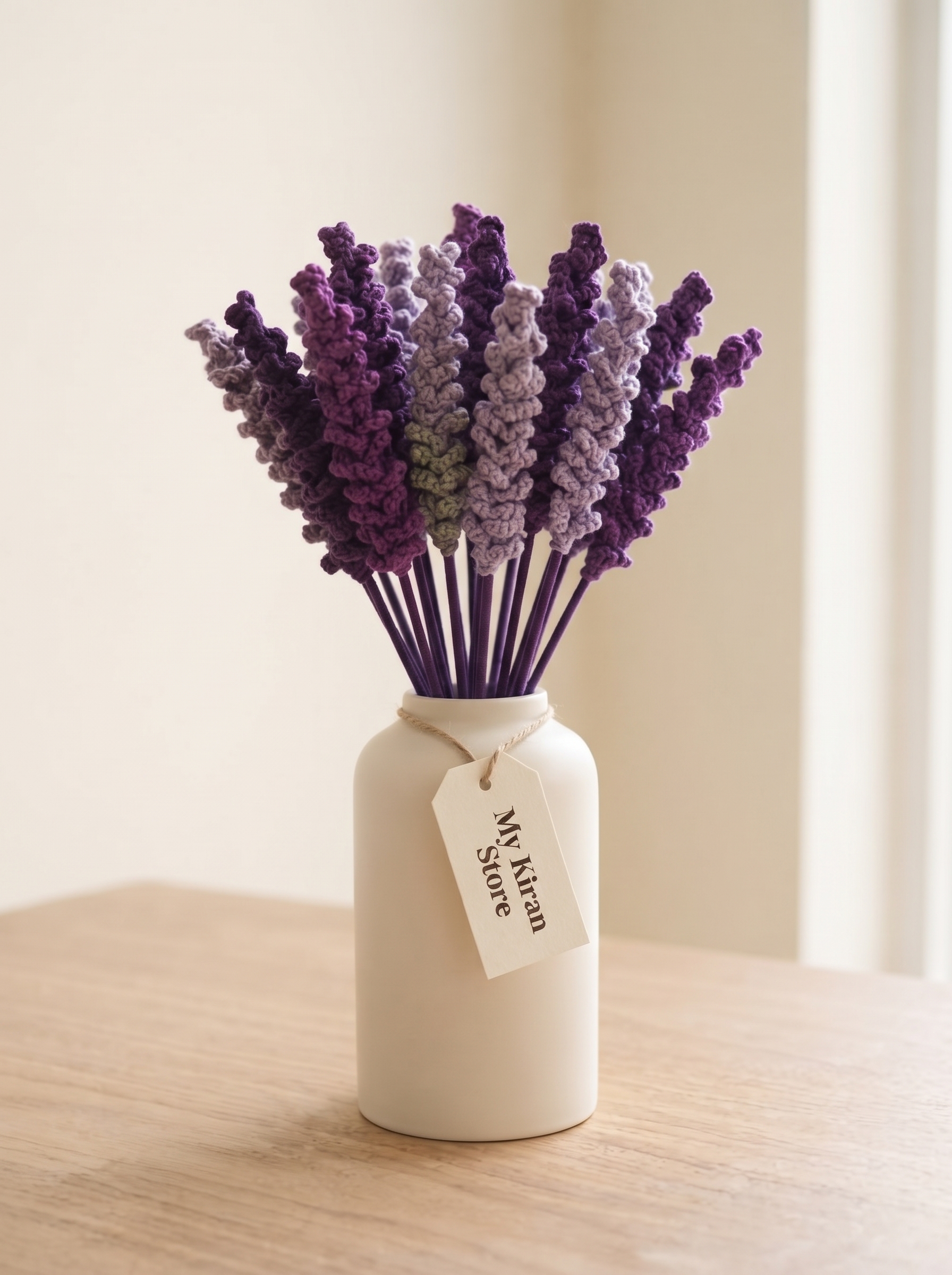 Handcrafted Dark Lavender Crochet Flower Bouquet view 5
