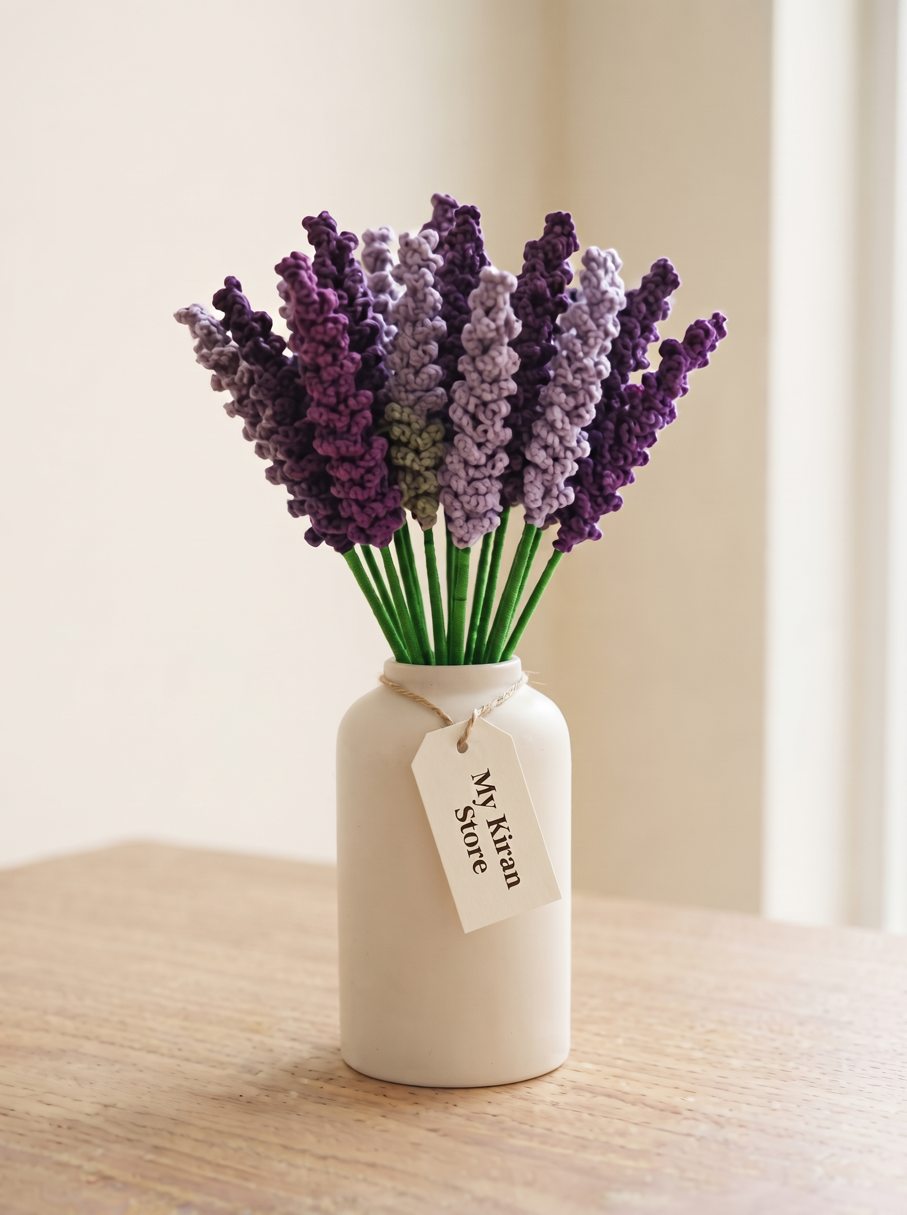 Handcrafted Dark Lavender Crochet Flower Bouquet view 4