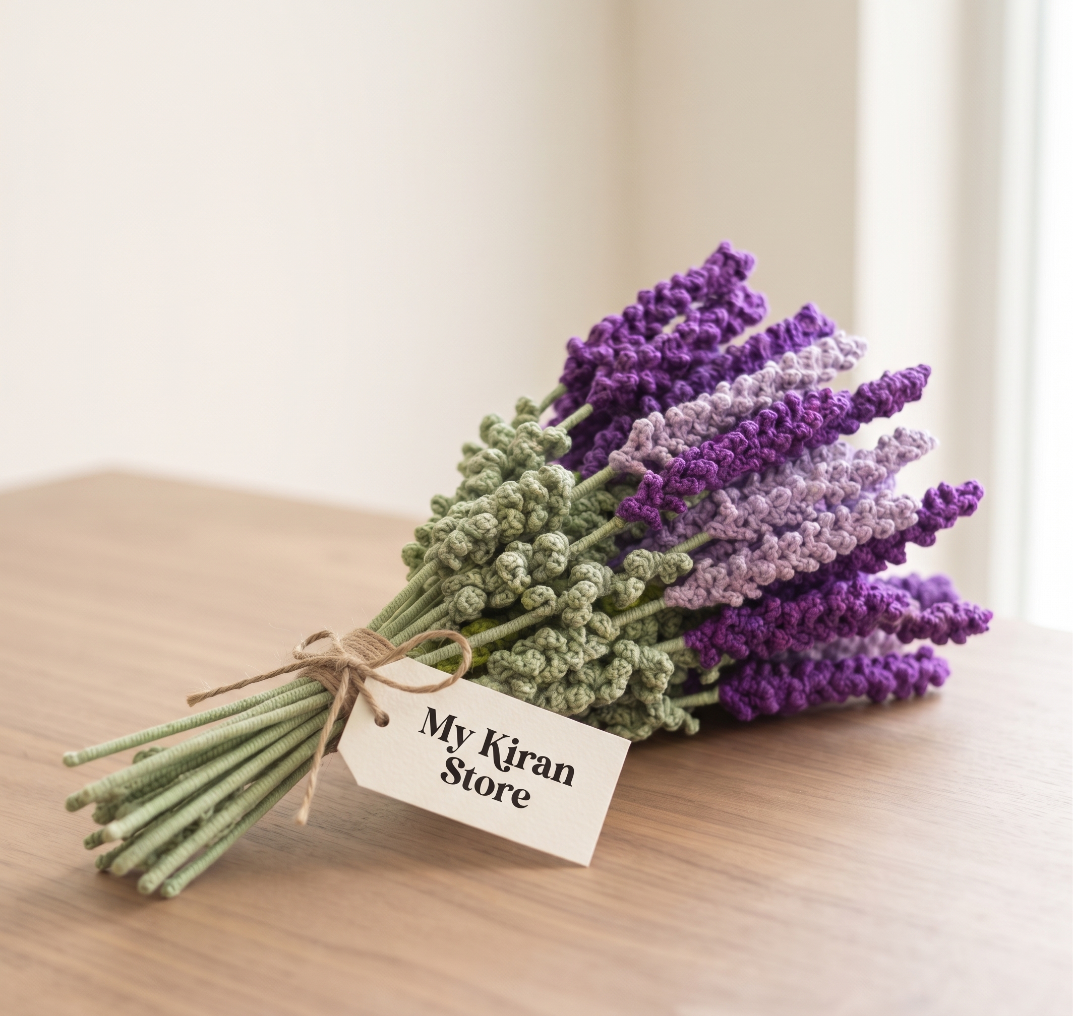Handcrafted Dark Lavender Crochet Flower Bouquet view 9